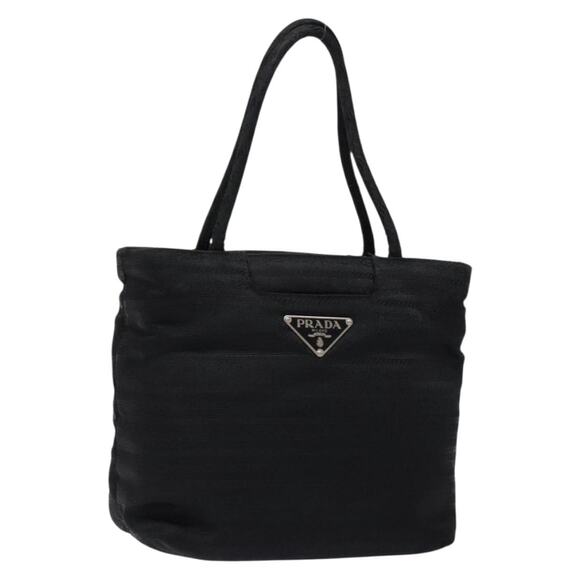 PRADA Hand Bag Nylon Black Silver - Picture 1 of 12